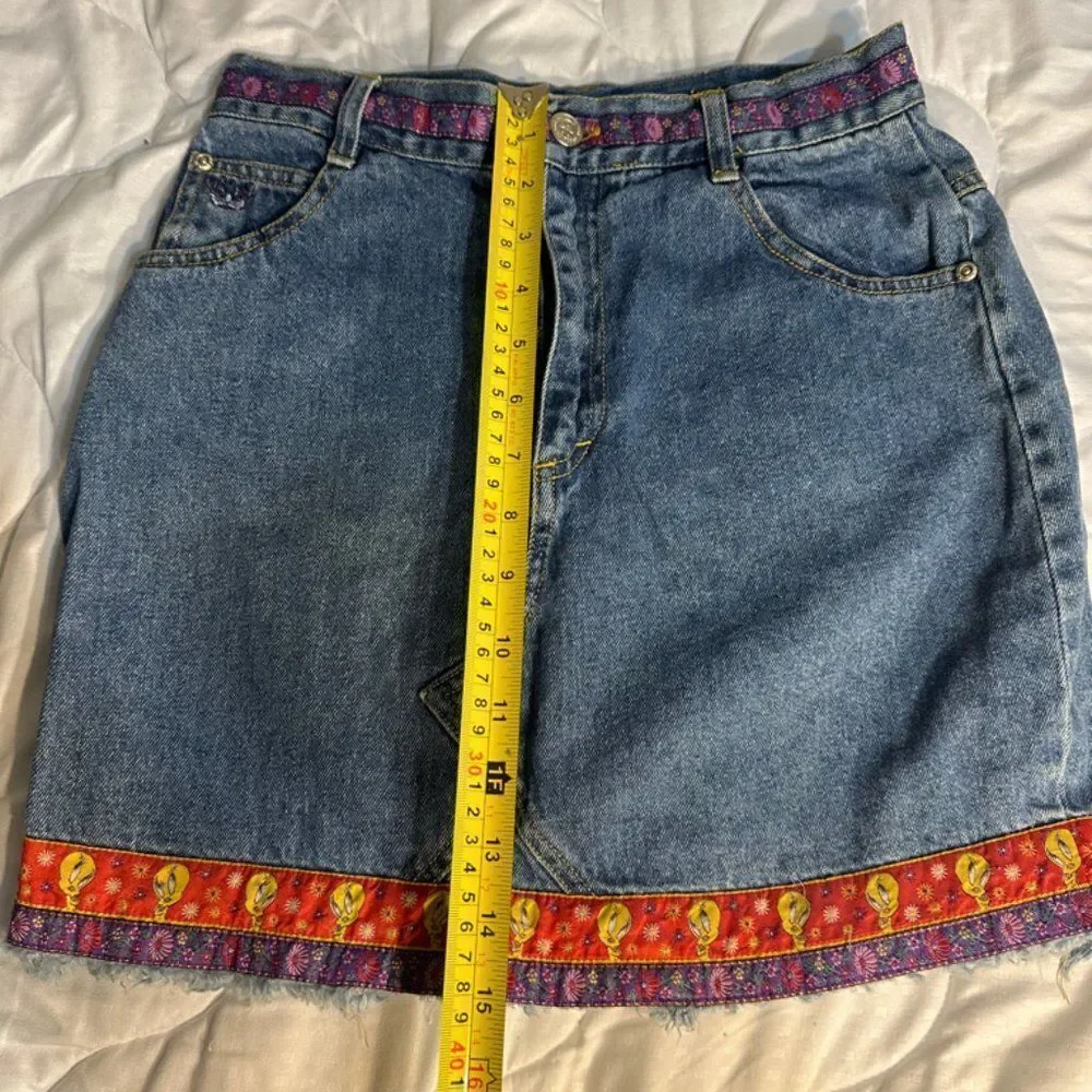 Tweety Bird Denim Skirt S 14